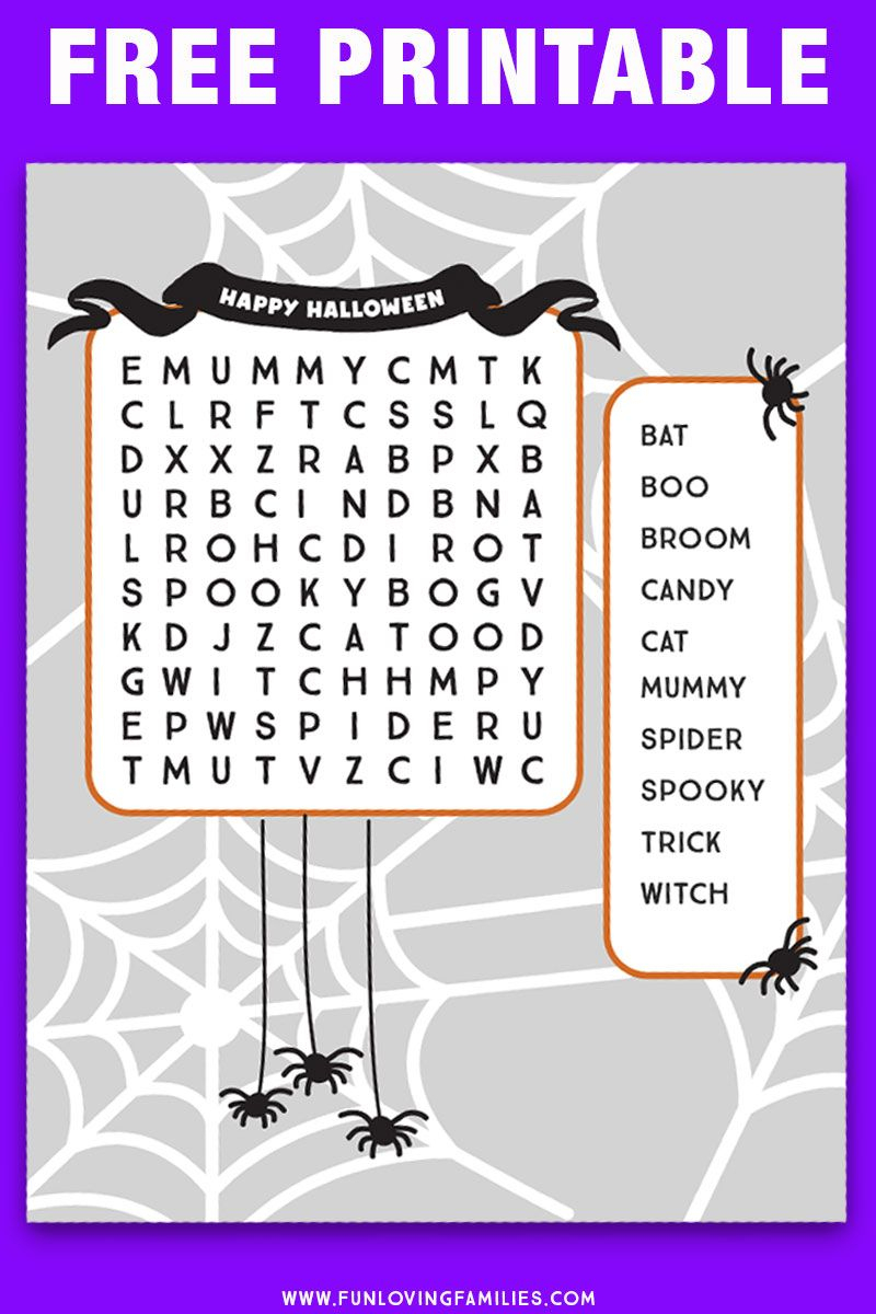 Halloween Word Search Printables | Halloween Word Search