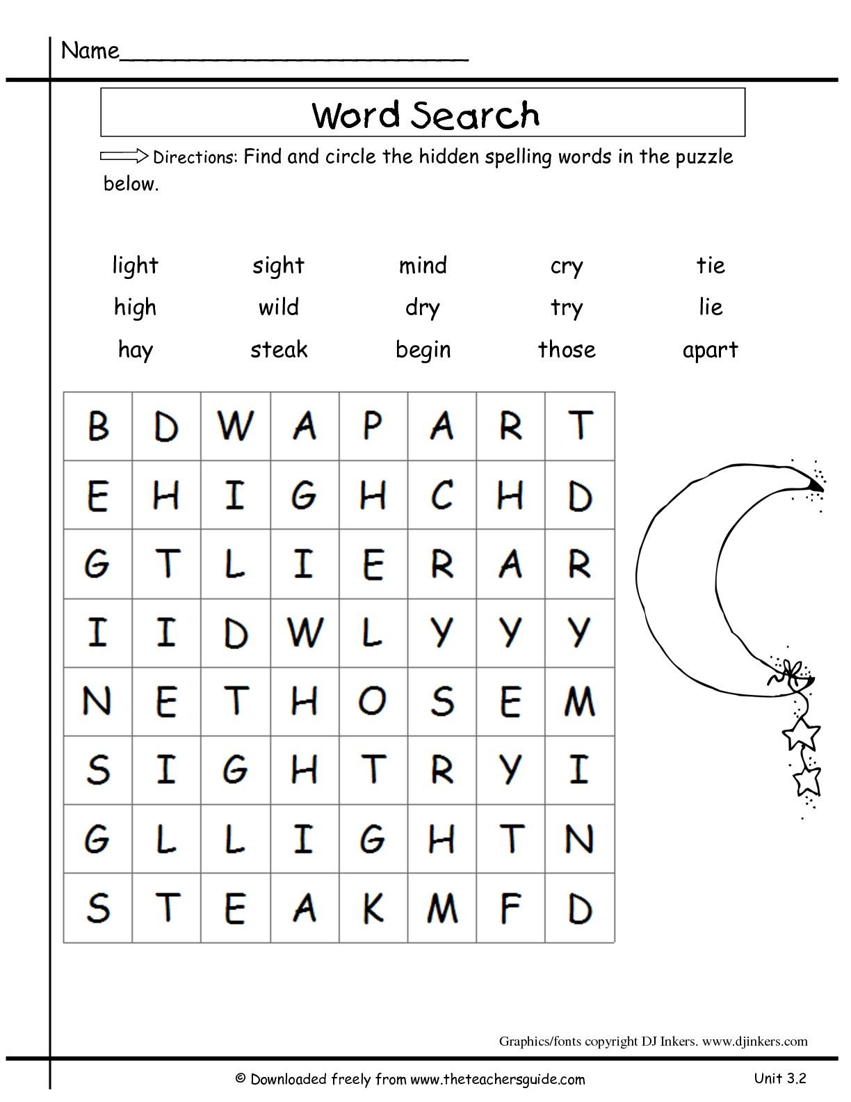 Second Grade Word Search Puzzles Printable Word Search Printable