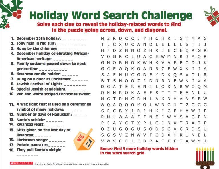 have your elementary schooler solve clues and find words