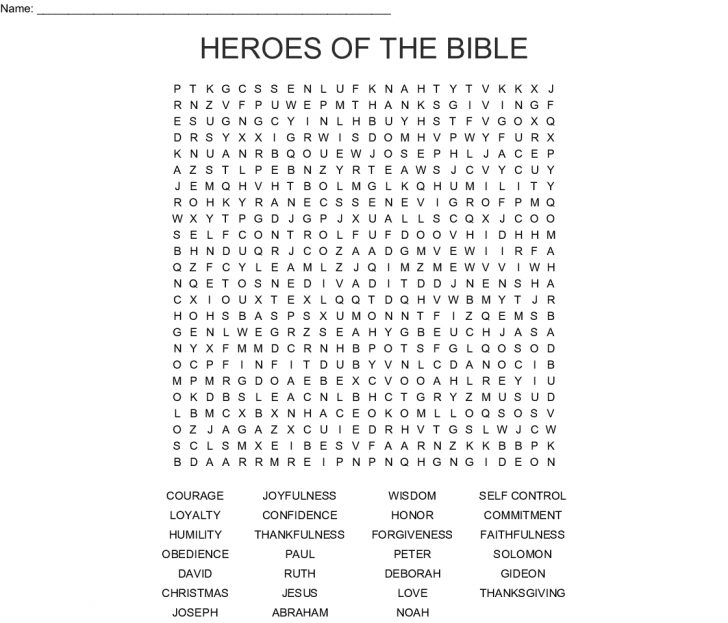 Heroes Of The Bible Word Search Wordmint Word Search Printable