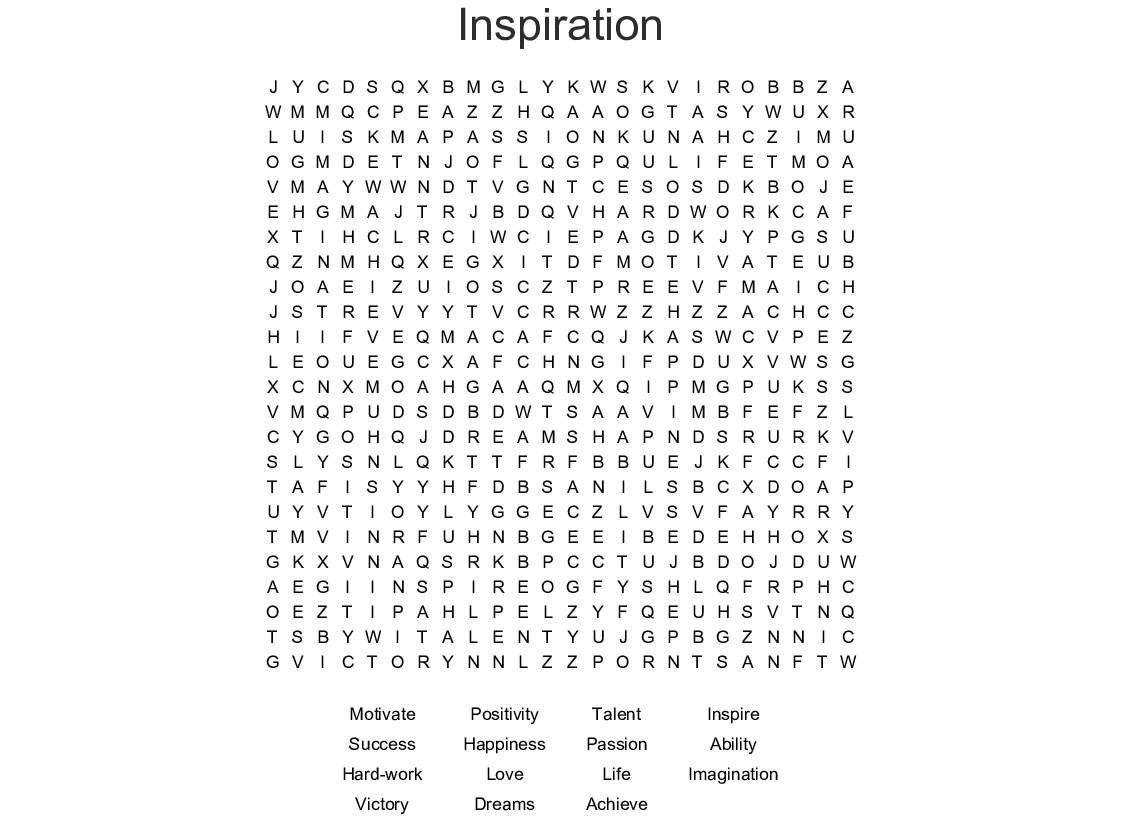 Free printable large print word search