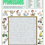 Jobs And Professions Wordsearch   English Esl Worksheets For