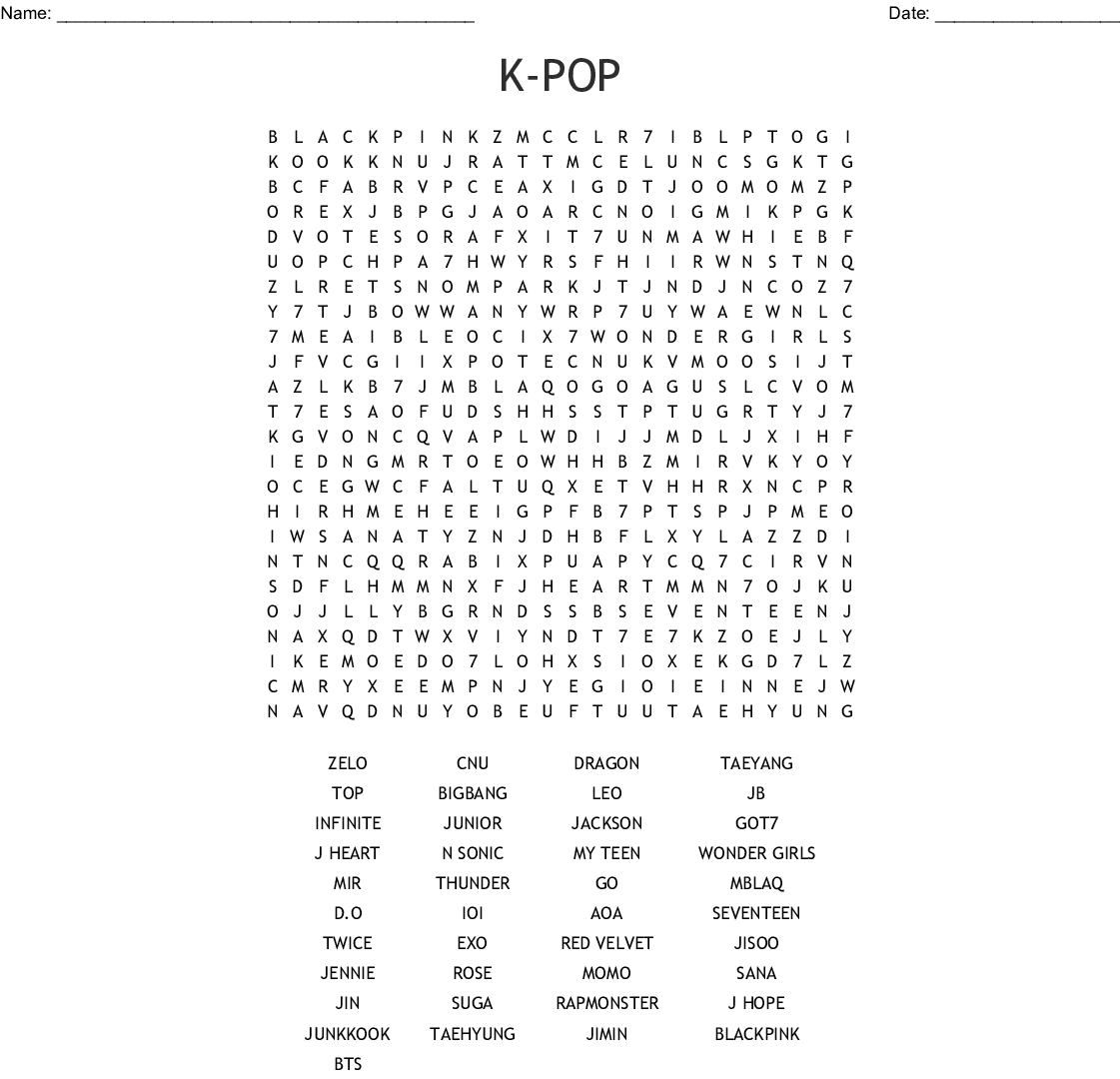 K-Pop Word Search - Wordmint