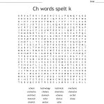 K Sound Spelt Ch Word Search   Wordmint