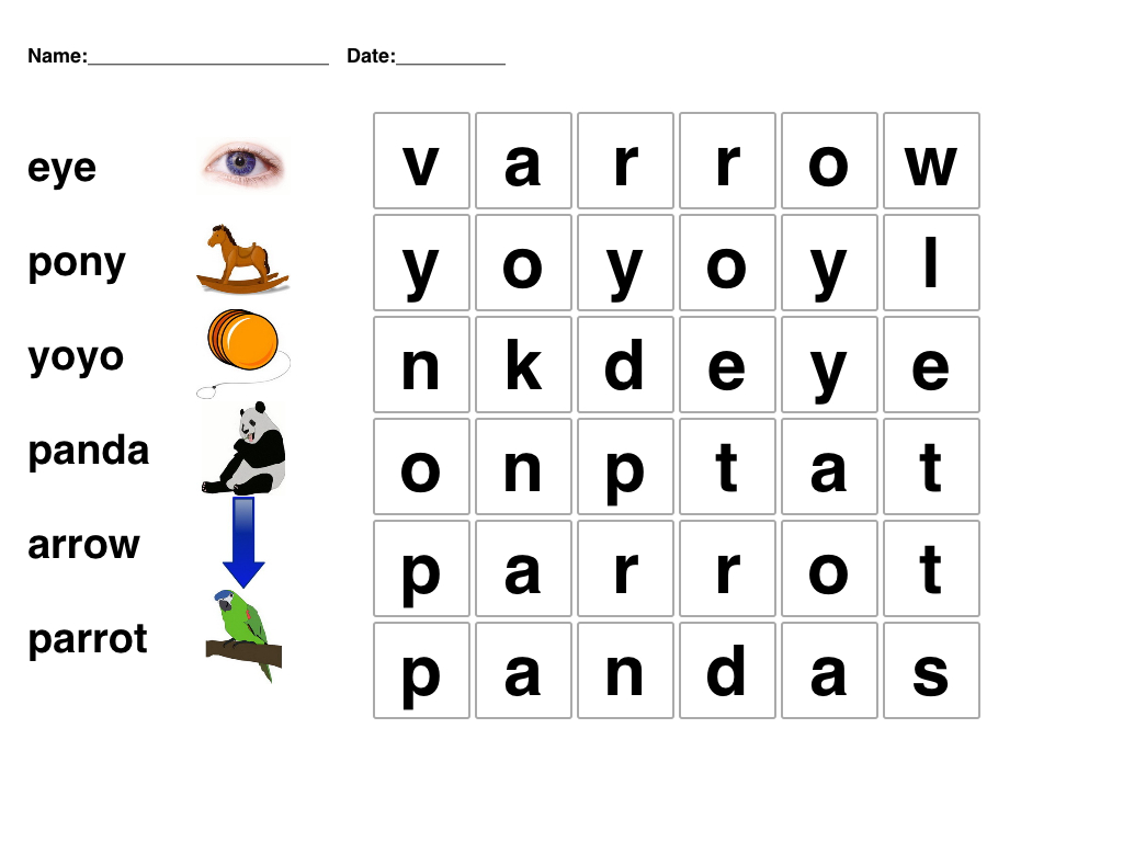Kindergarten Word Search | Kids Word Puzzle Games - Free