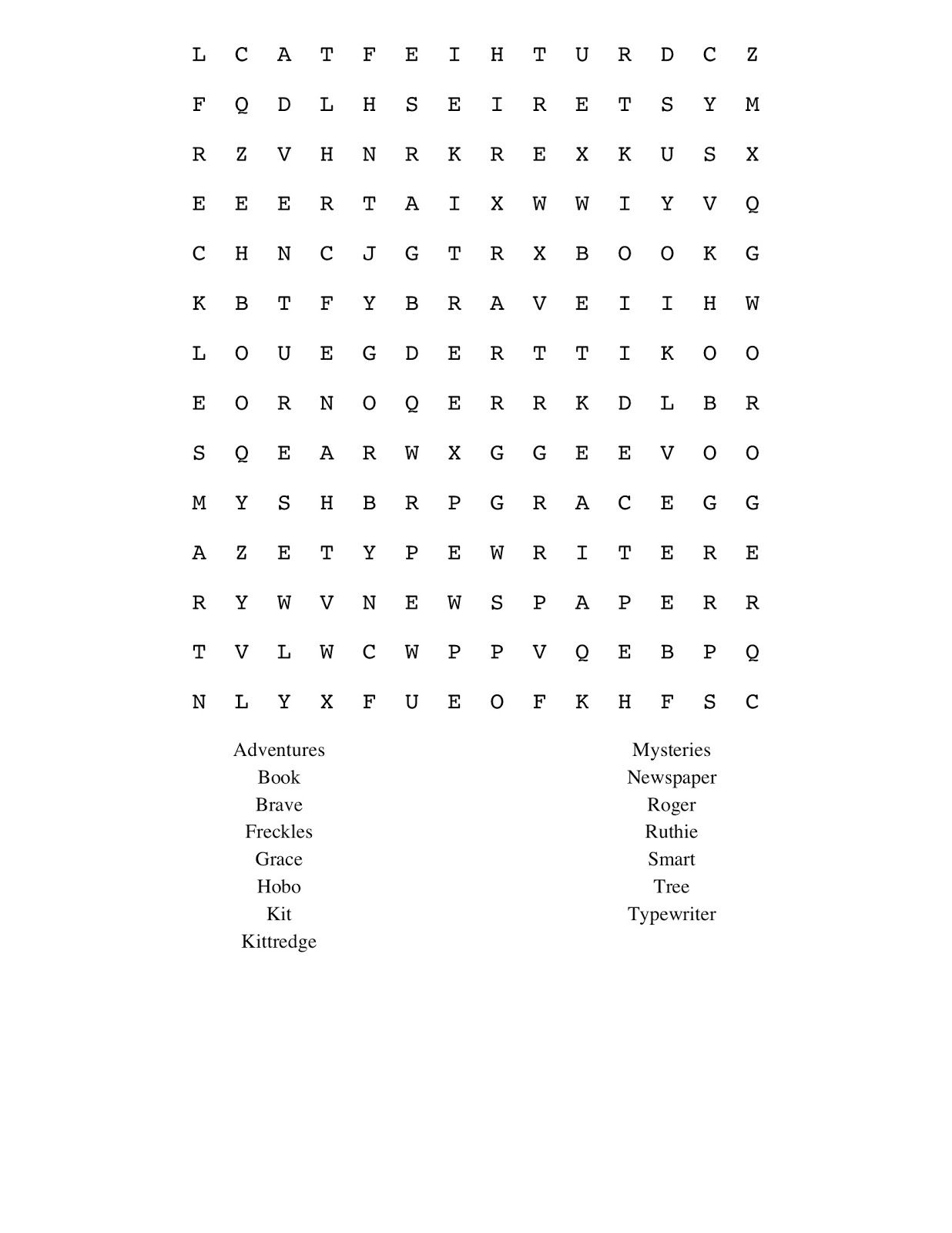 Kit Kittredge Word Search- A Free Printable | American Girl