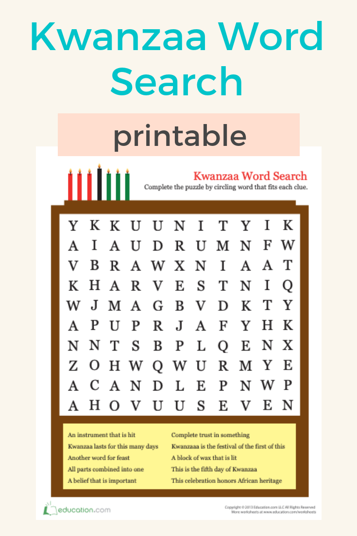 Kwanzaa Word Search