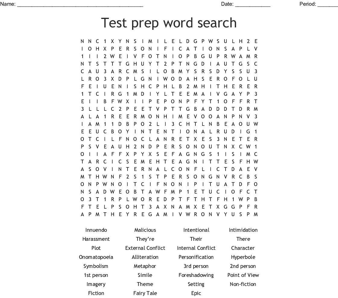 Language Arts Word Search - Wordmint