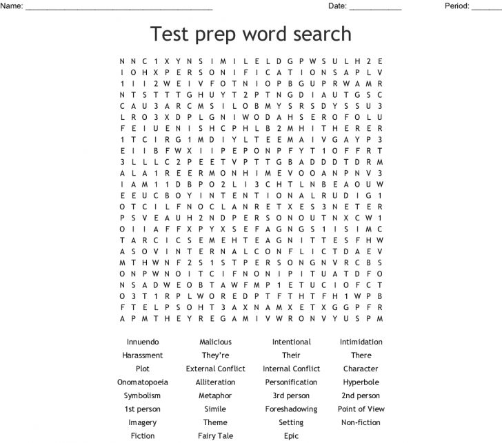 Language Arts Word Search Puzzles Printable