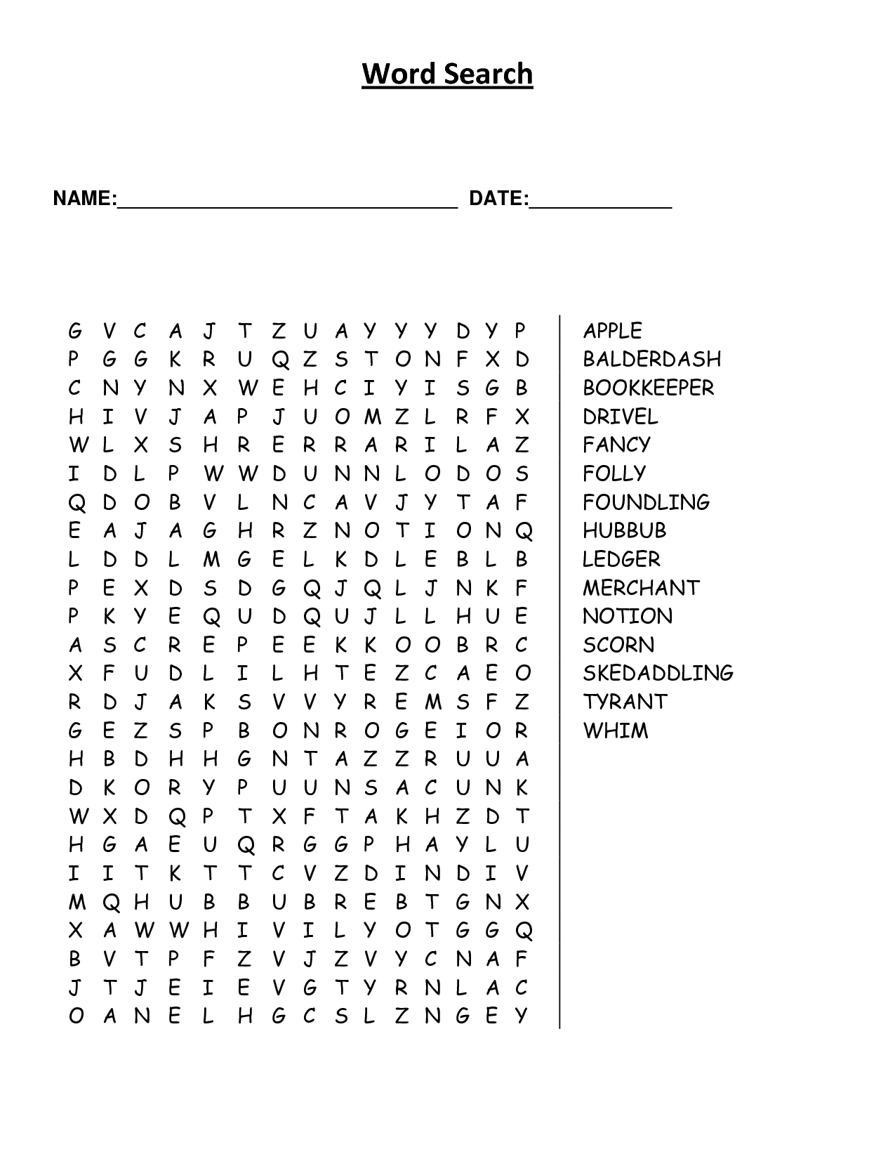 Large+Print+Word+Search+Printable | Word Search Puzzles