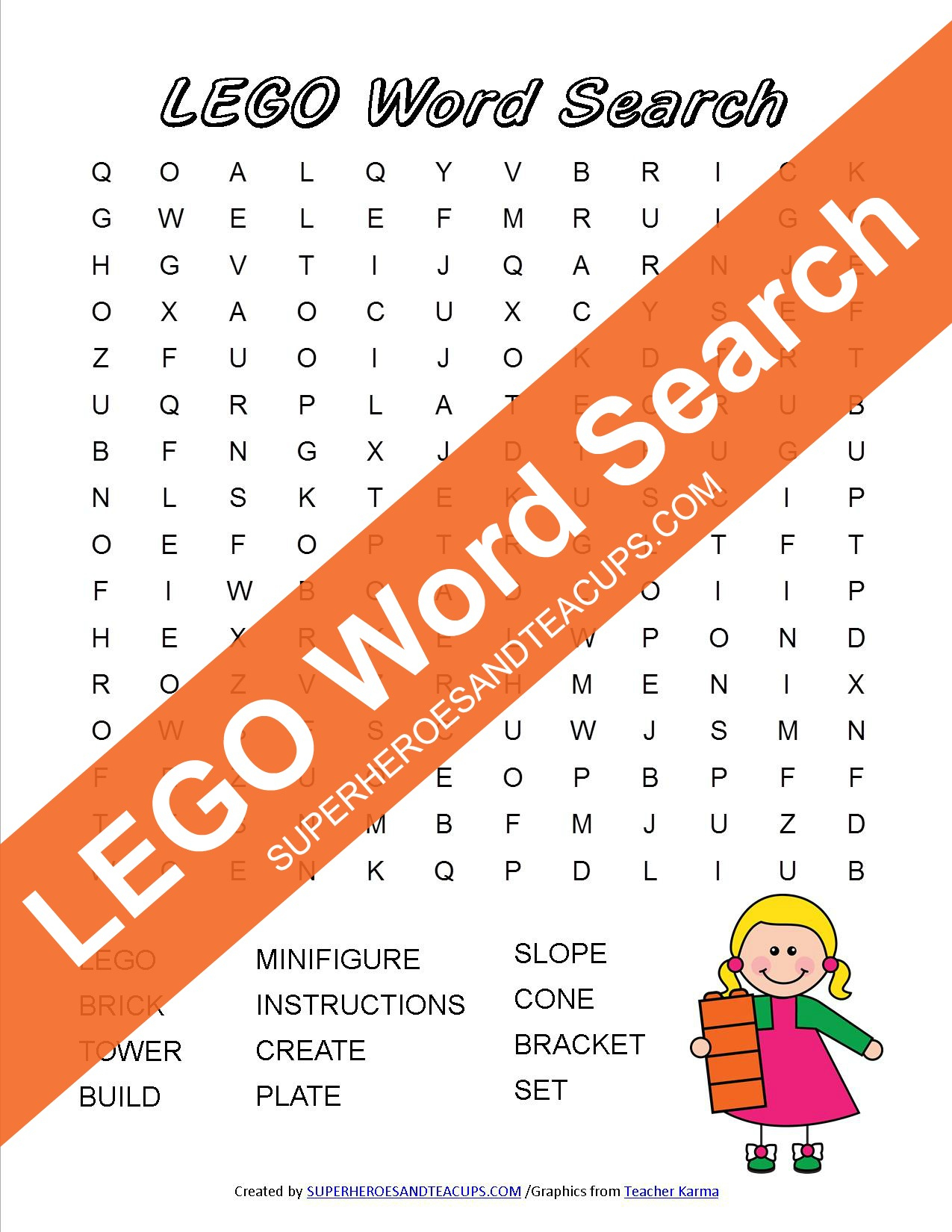 Lego Word Search Free Printable