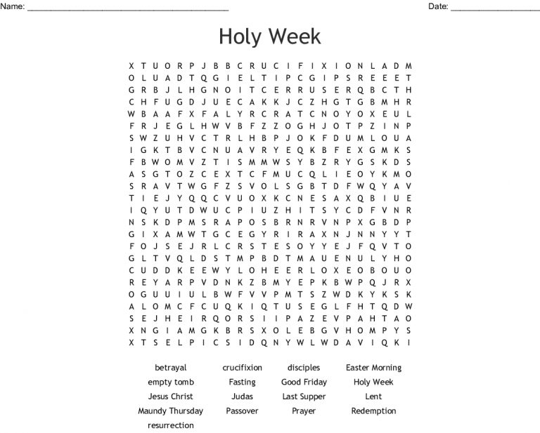 Lent Word Search - Wordmint | Word Search Printable