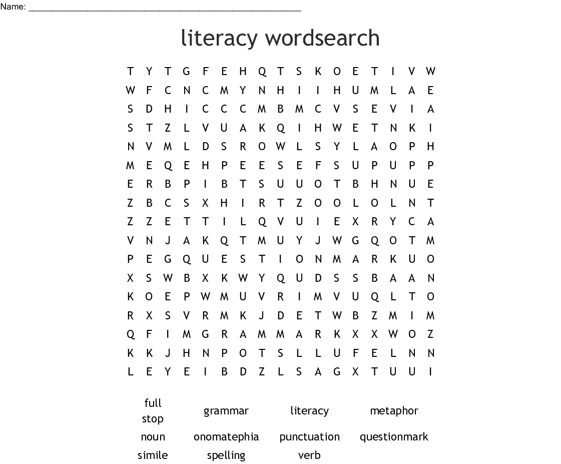 Literacy Wordsearch - Wordmint