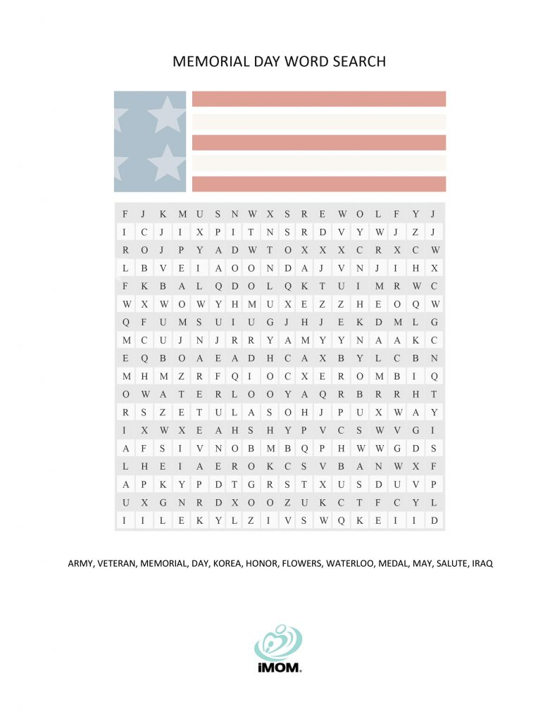 Free Printable Memorial Day Word Search Printable Word Searches