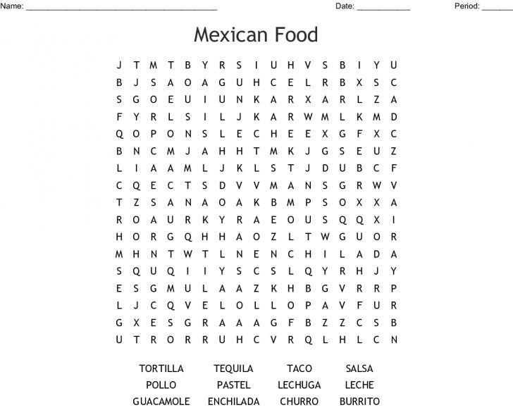 Mexico Word Search Printable