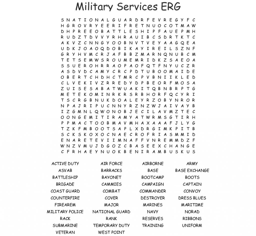 Military Word Search Wordmint Word Search Printable