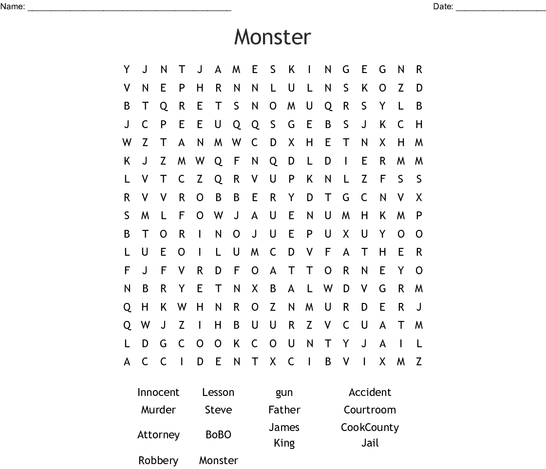 Monster Word Search - Wordmint