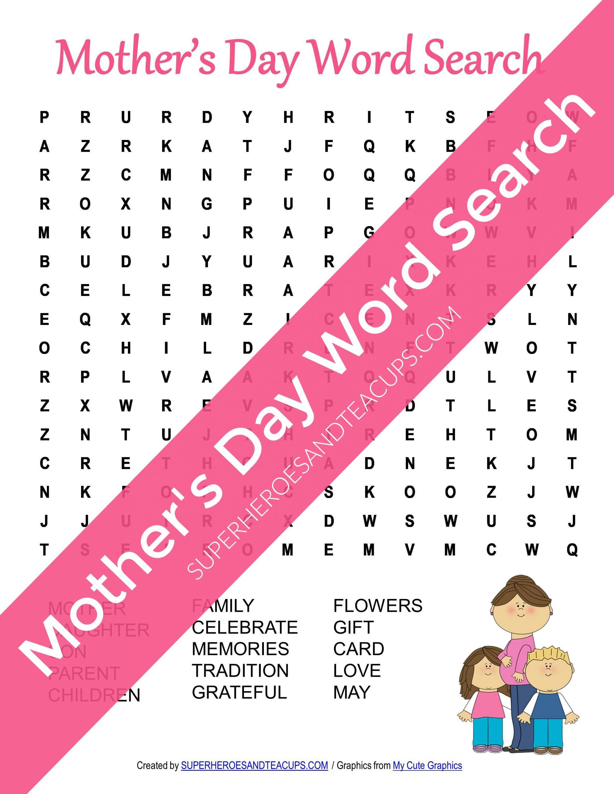 Mother&amp;#039;s Day Word Search Free Printable | Father&amp;#039;s Day