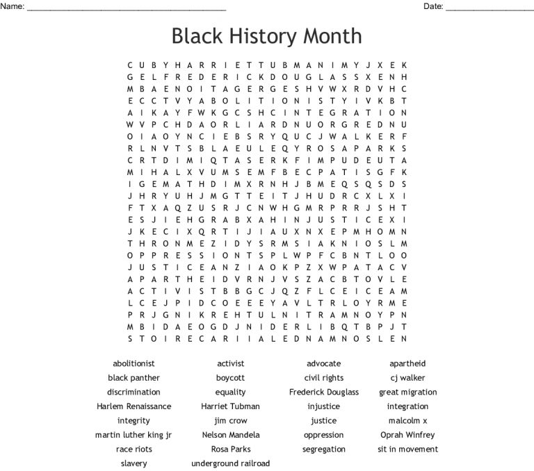 Nelson Mandela Word Search - Wordmint | Word Search Printable