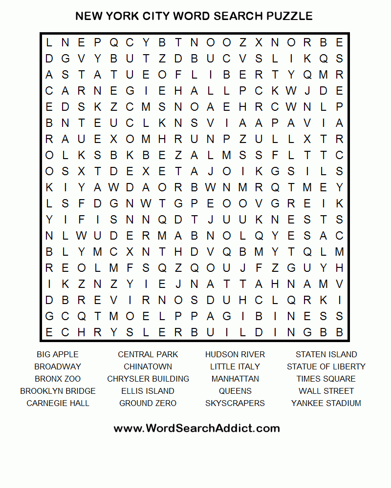 Word Search New York