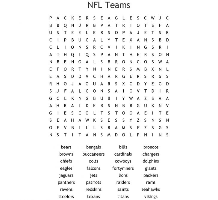 Free Printable Football Word Search