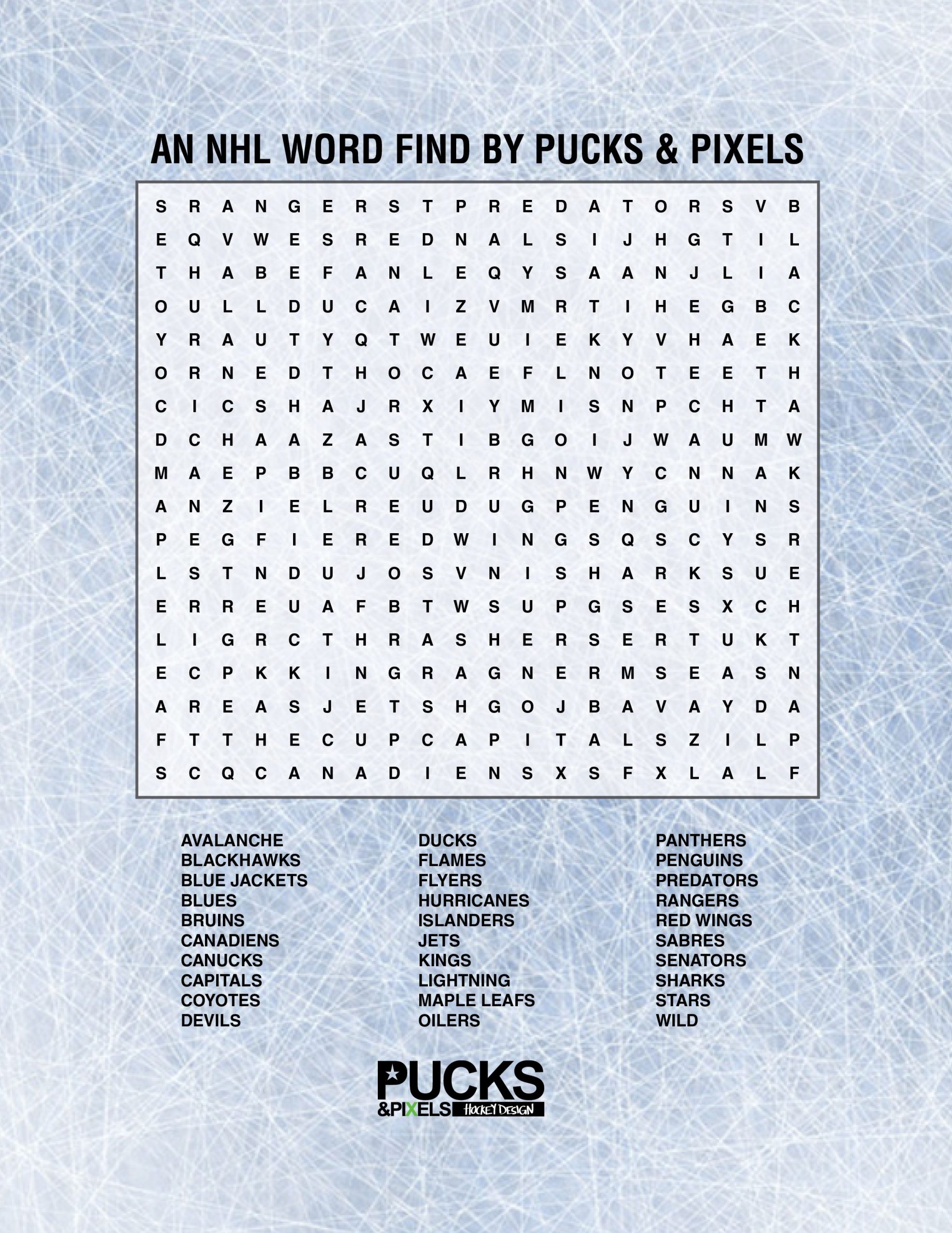 Nhl Word Searchpucks And Pixels I Could&amp;#039;ve Easily