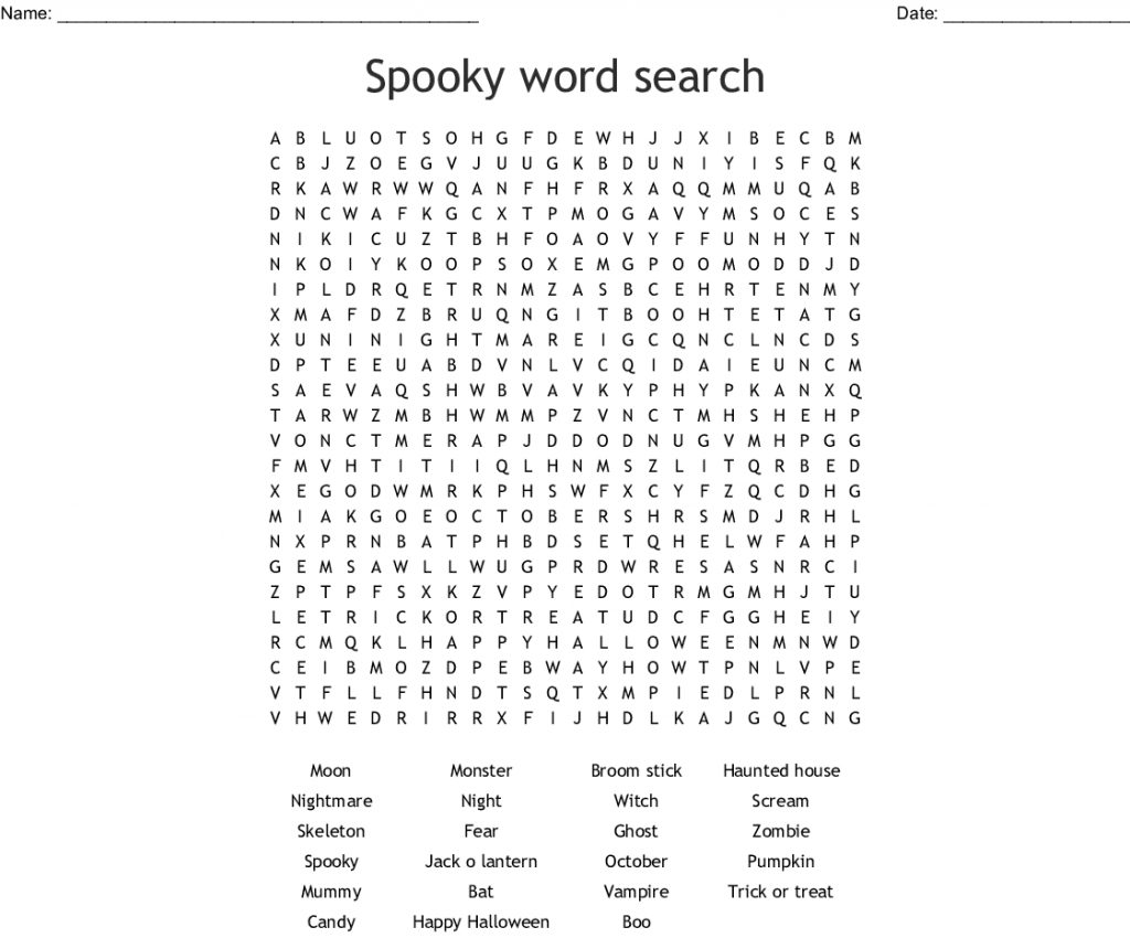 October Word Search Wordmint Word Search Printable