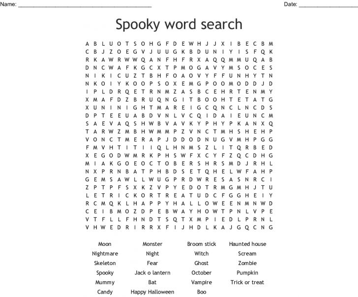 October Word Search Printable