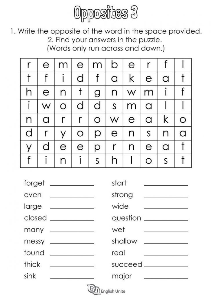 Free Printable Word Search Puzzles For 3rd Graders