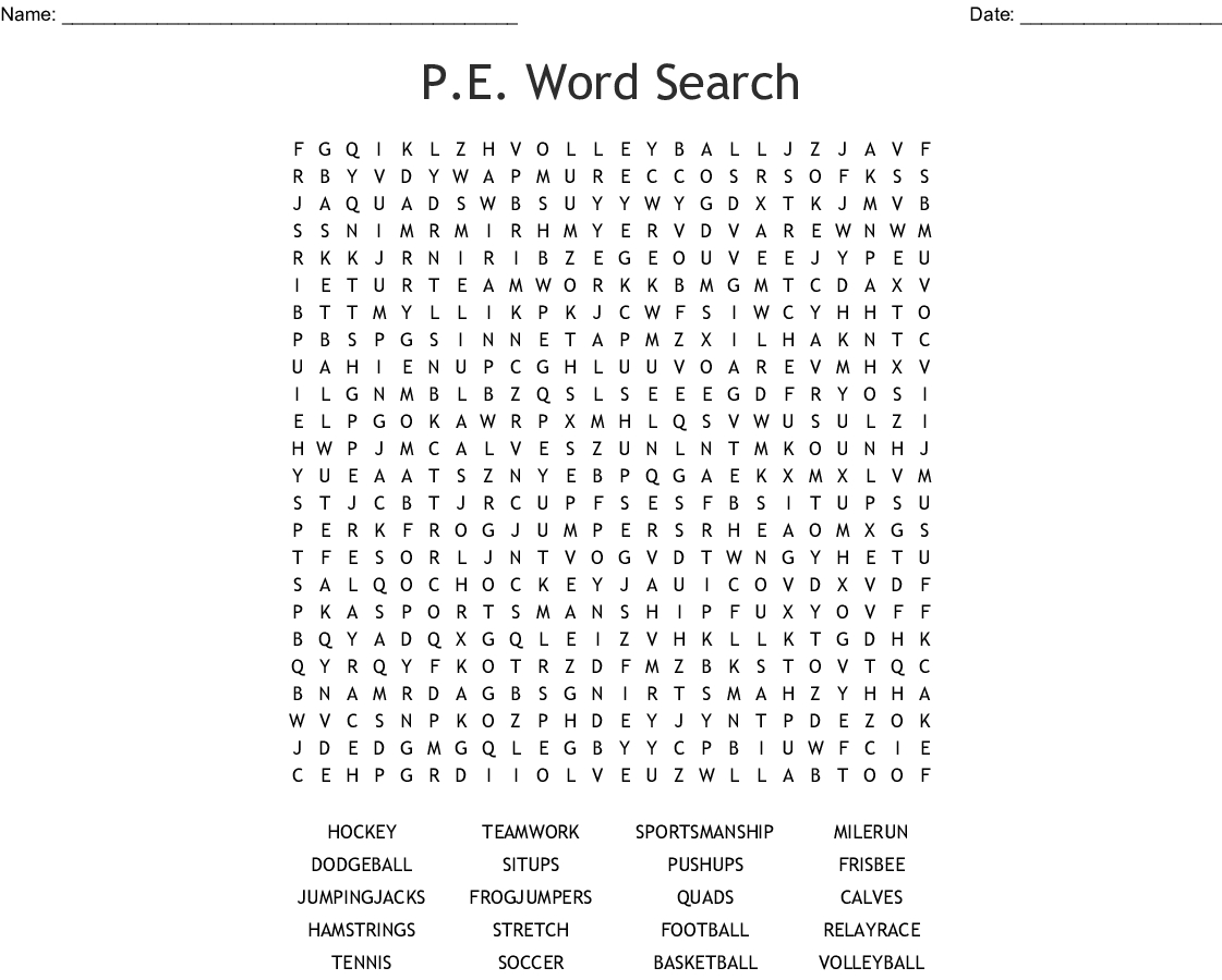 P.e. Word Search - Wordmint