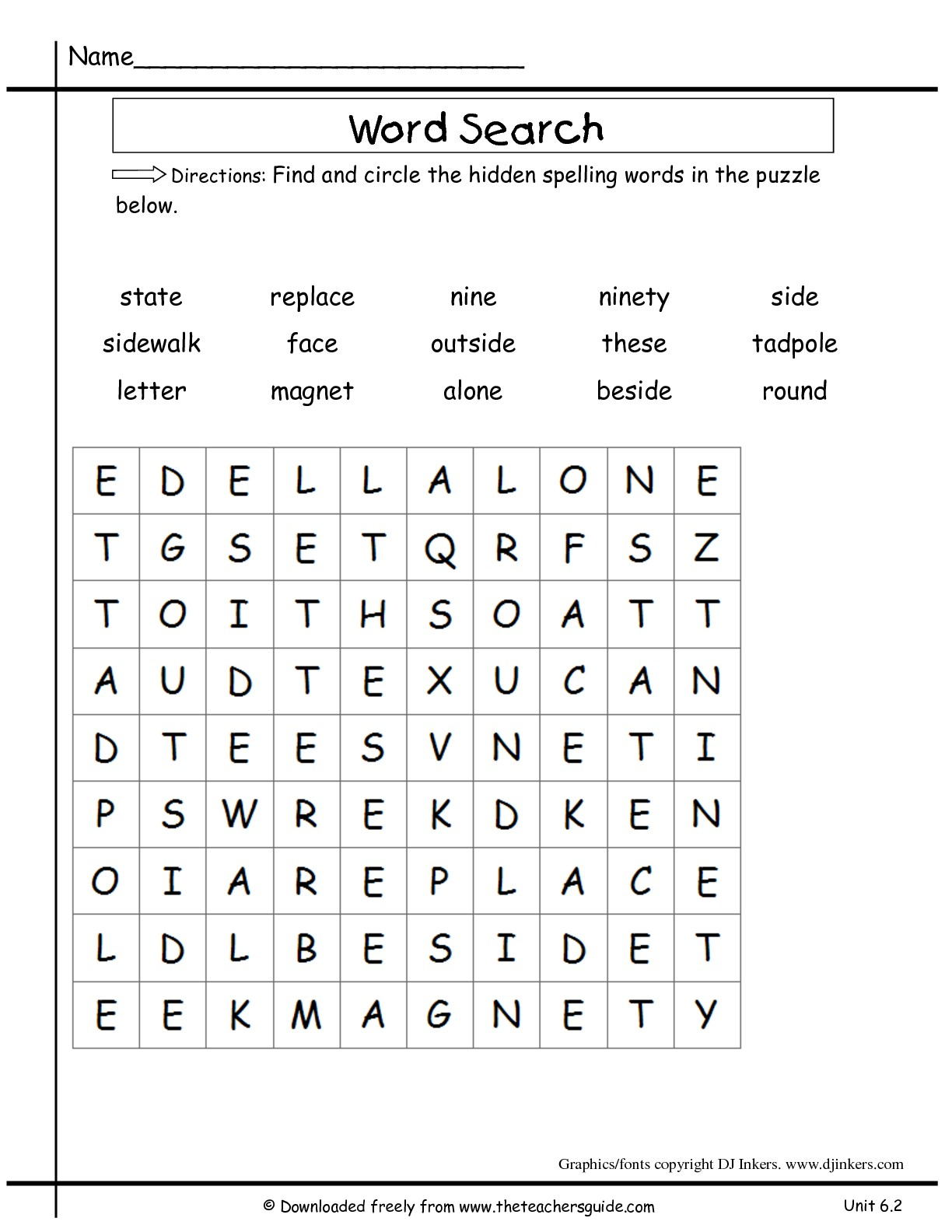 Peaceful 2Nd Grade Word Search Printable | Katrina Blog