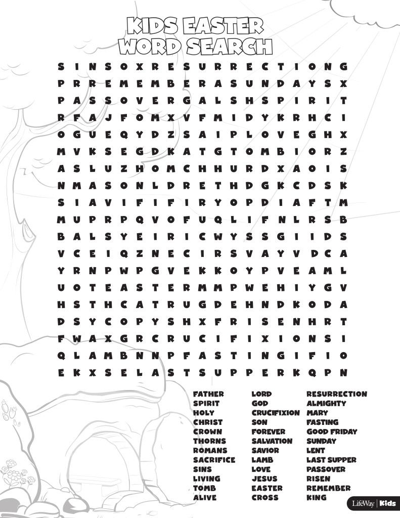 sunday school word search printable word search printable