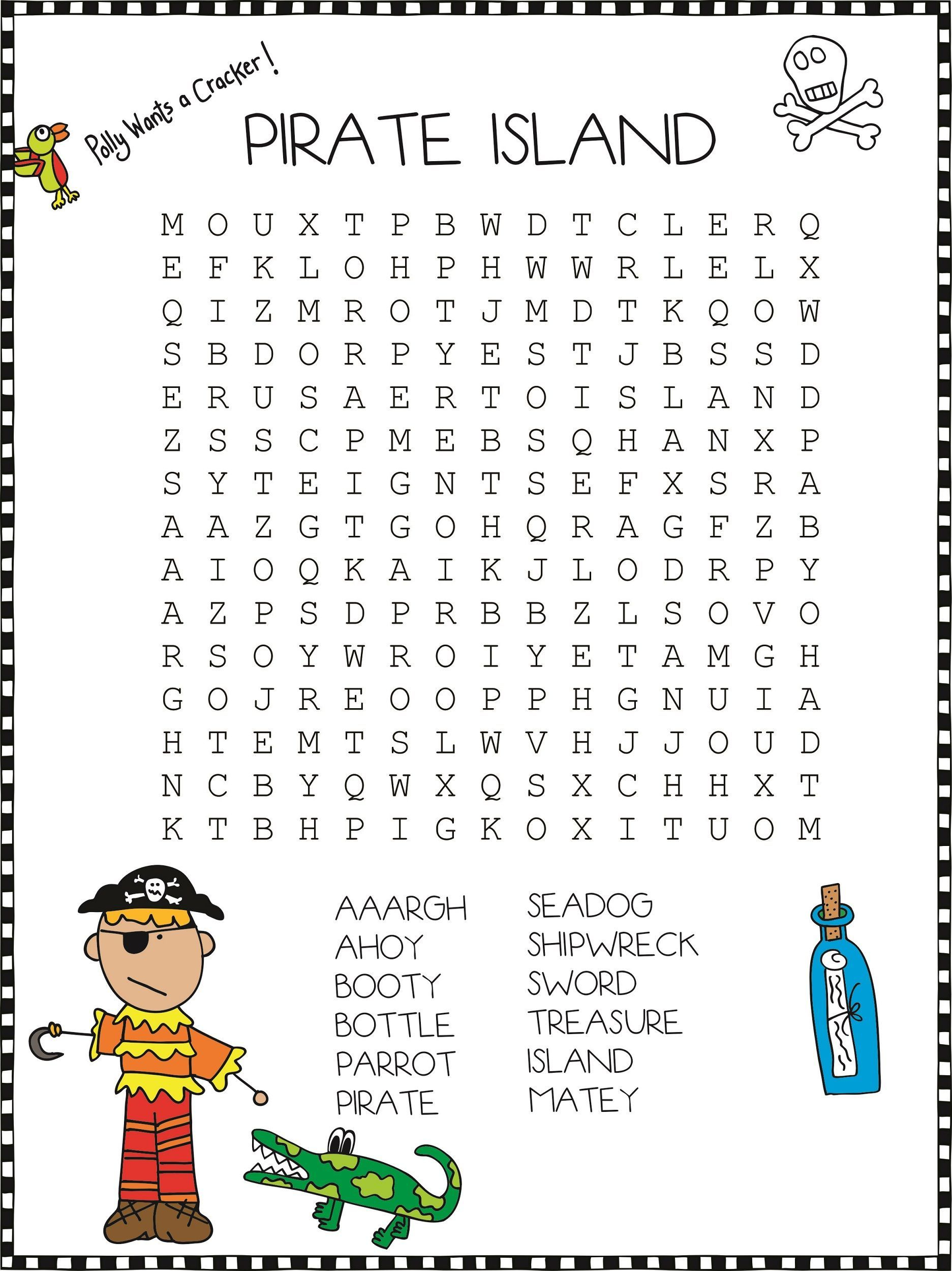 Pirate Word Search For Kids | K5 Worksheets | Pirate Words