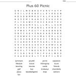 Plus 60 Picnic Word Search   Wordmint