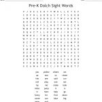 Pre K Dolch Sight Words Word Search   Wordmint