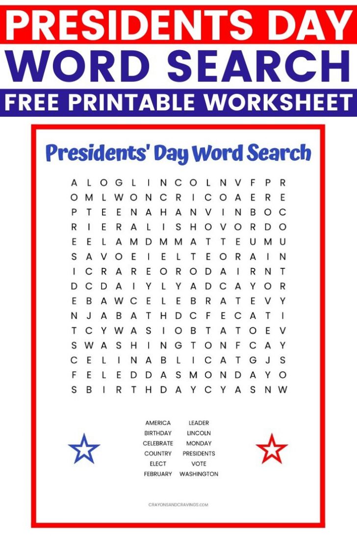 President Word Search Printable