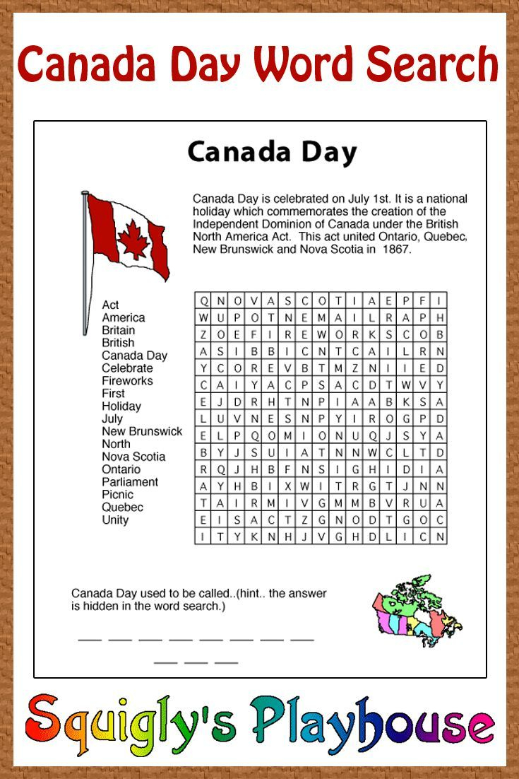 Canada Word Search Printable Word Search Printable