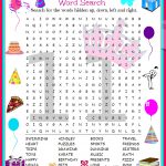 Printable Birthday Word Search | Activity Shelter