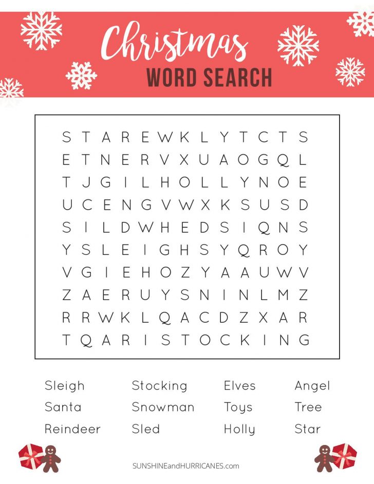 Christmas Printable Word Searches For Kids