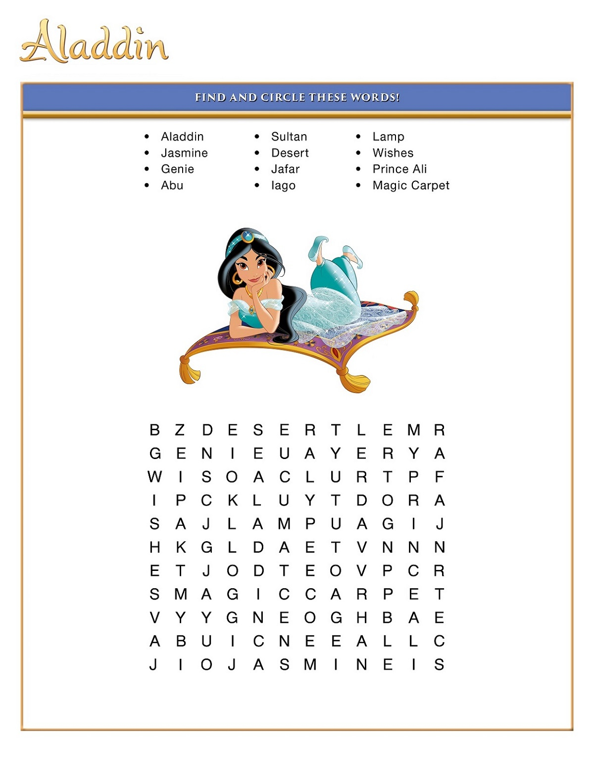 Printable Fun Disney Word Searches | 101 Activity