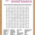 Printable Wedding Word Search Bridal Shower Game   These Fun