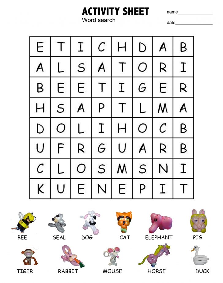 Printable Word Search Games For Kids