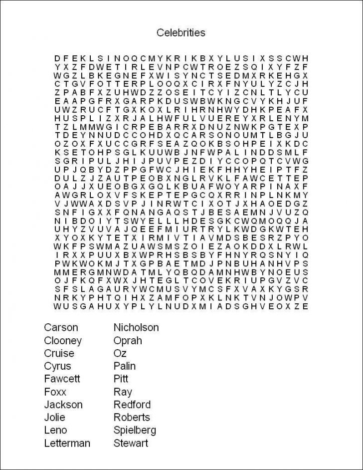 Big Word Search Puzzles Printable