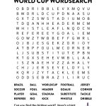 Printable World Cup Word Search | Words, Word Cup, World Cup