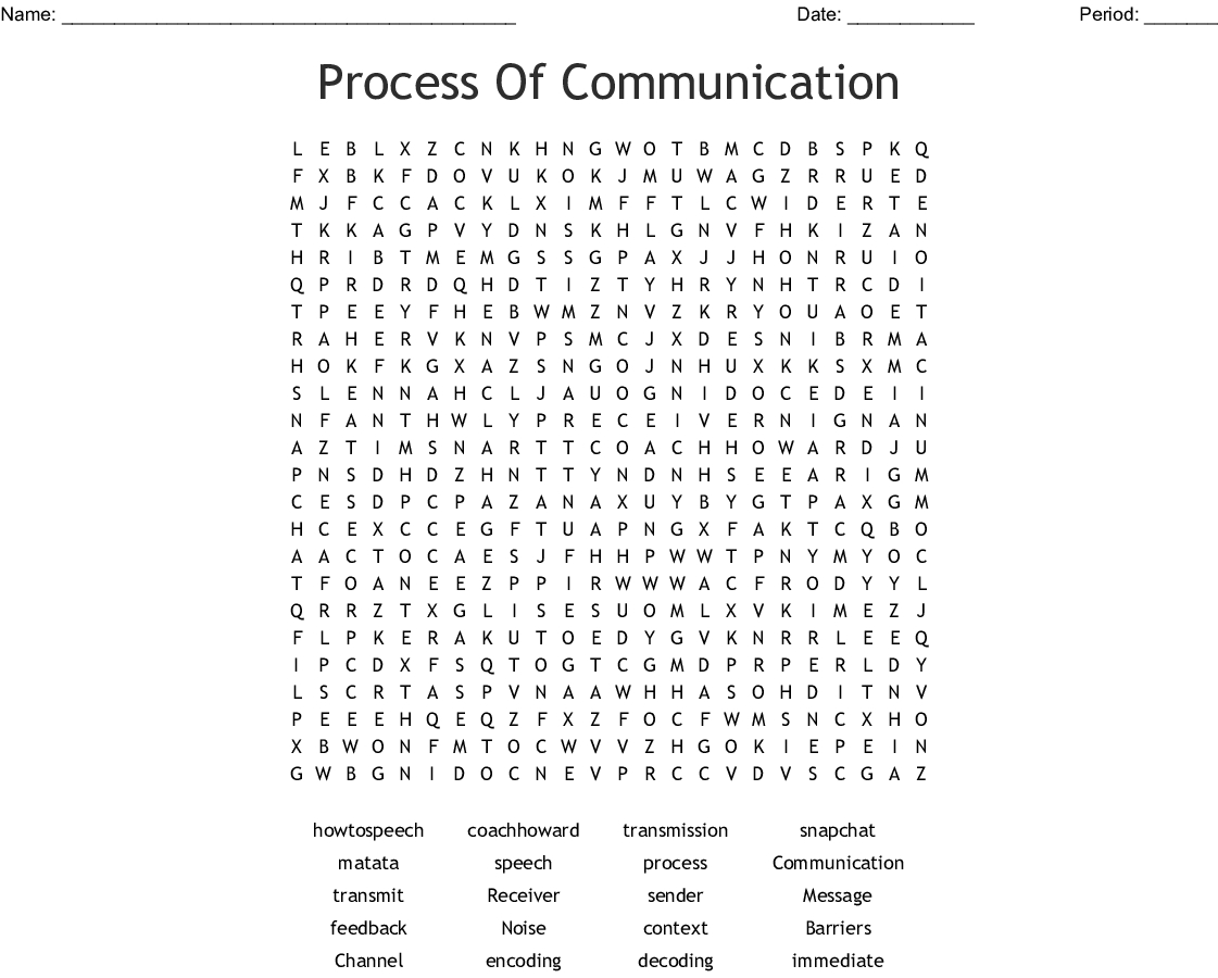 Process Of Communication Word Search - Wordmint