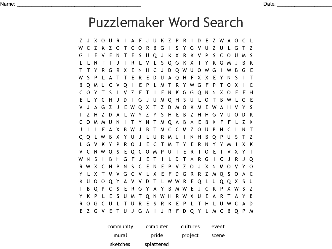 Puzzlemaker Word Search - Wordmint