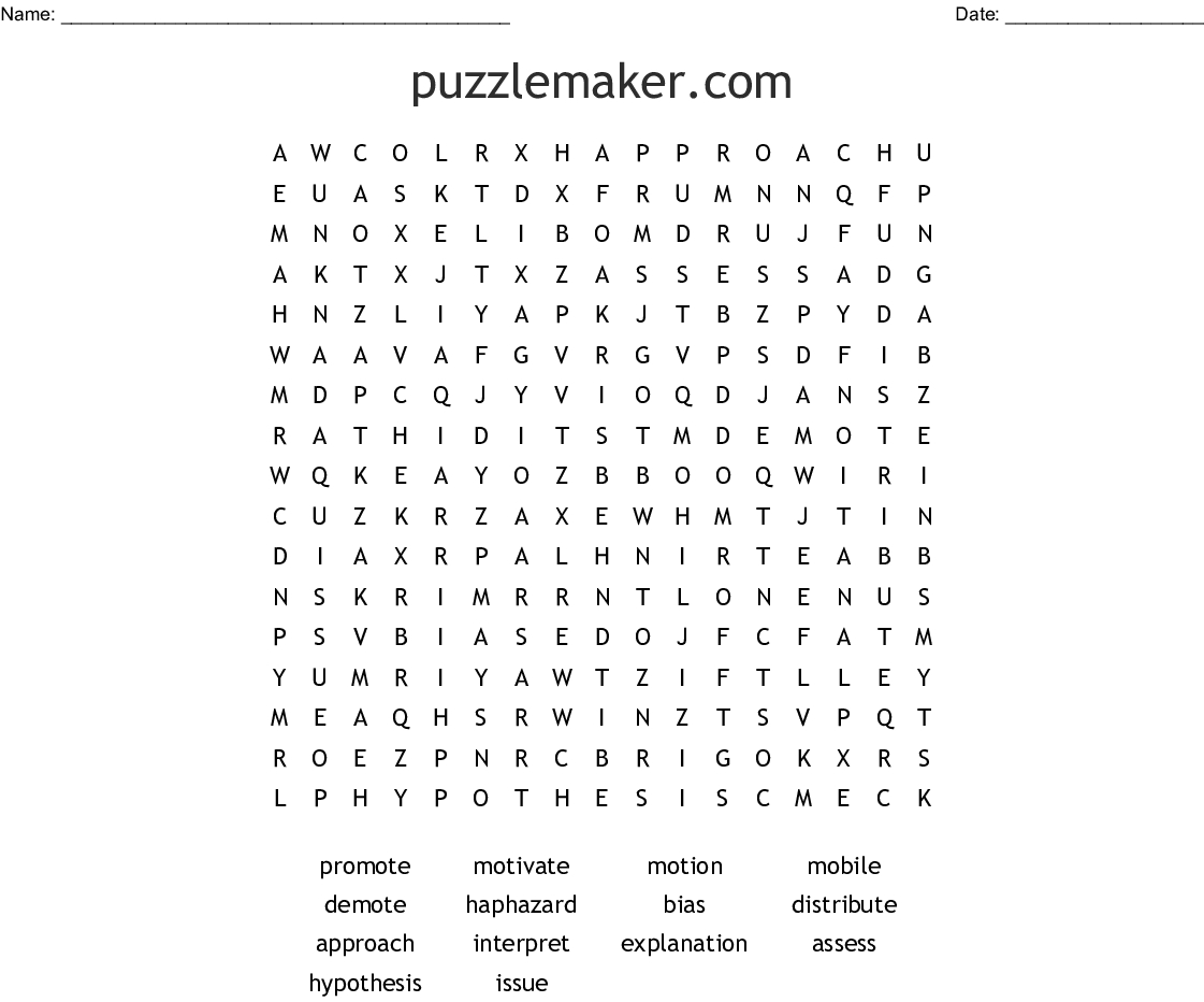 Puzzlemaker Word Search - Wordmint