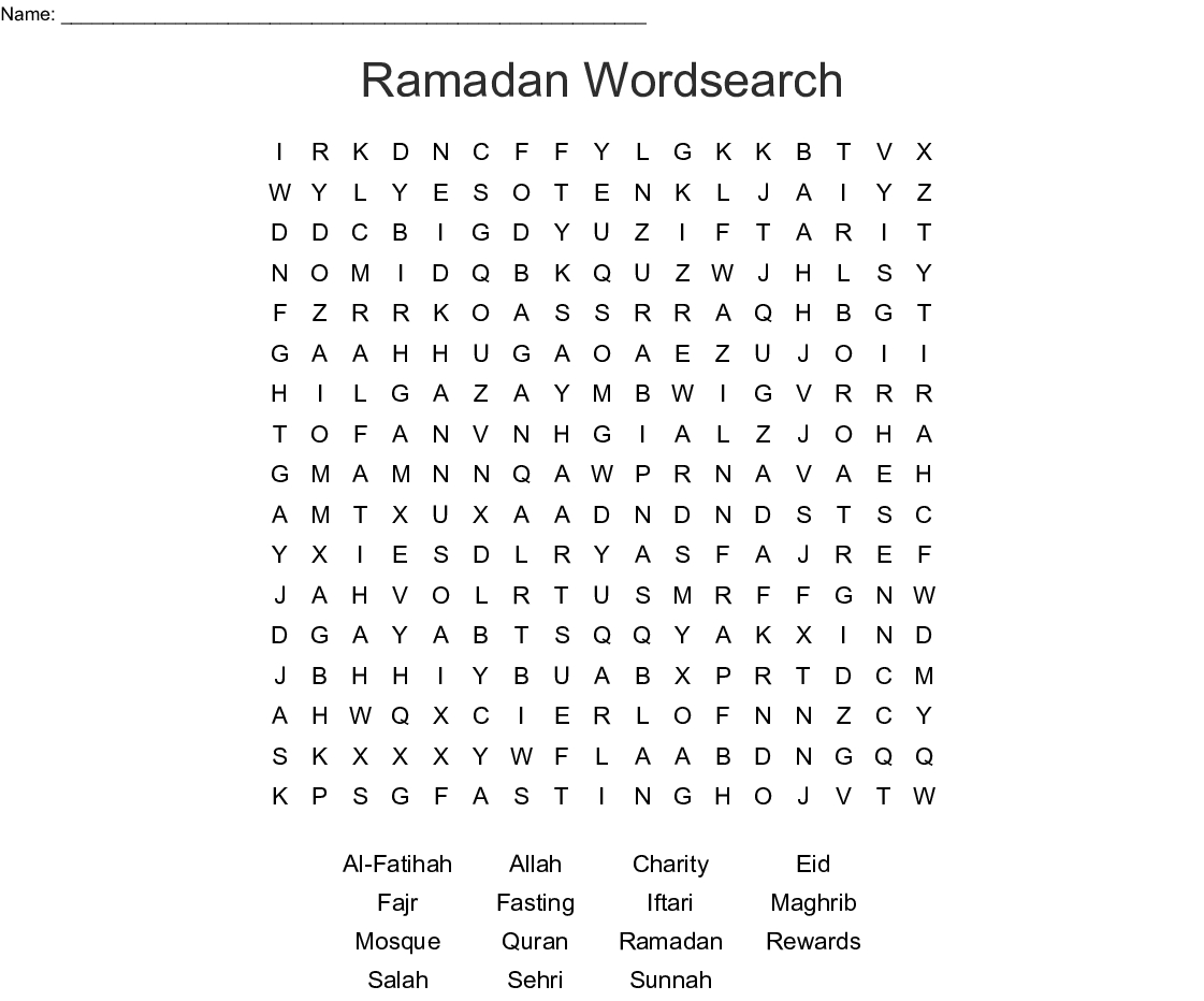 Ramadan Wordsearch - Wordmint