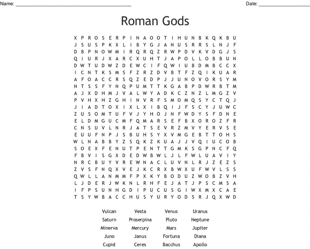 Roman Gods Word Search Wordmint Word Search Printable - vrogue.co