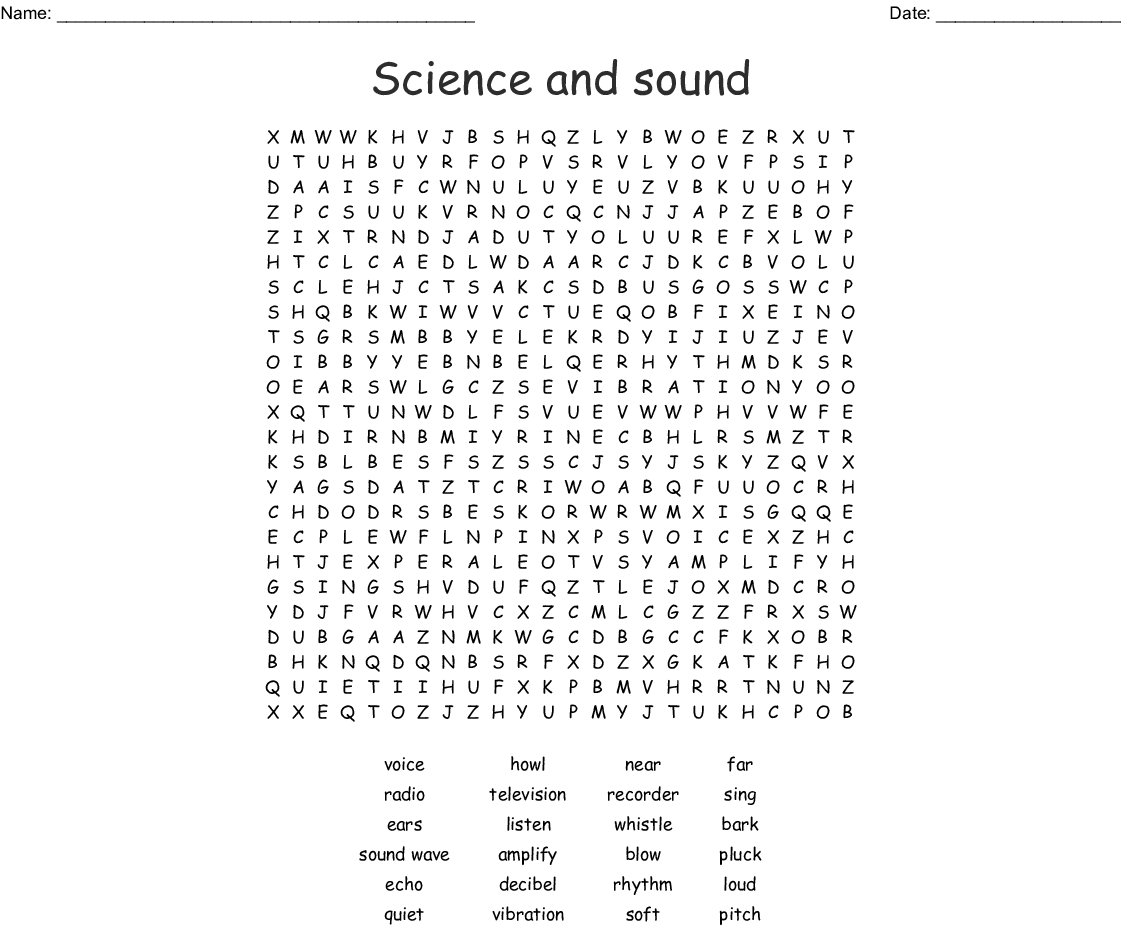 Sound Word Search Printable Word Search Printable